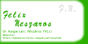 felix meszaros business card