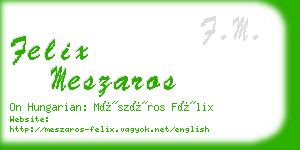 felix meszaros business card